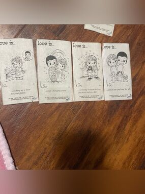 Love Is... Comic Strip newspaper cuttings - Black & White Set of 4